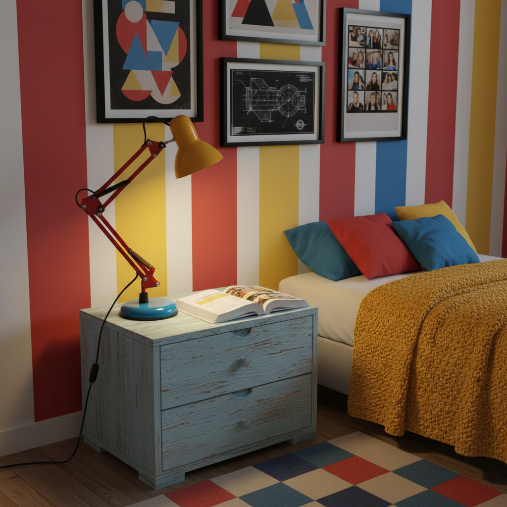 Adjustable Articulating Arm Table Lamp With Conical Shade