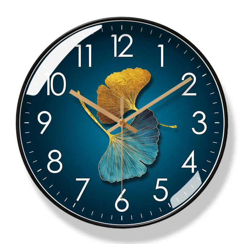 Wall Clock Floral Design Silent Movement Battery Operated