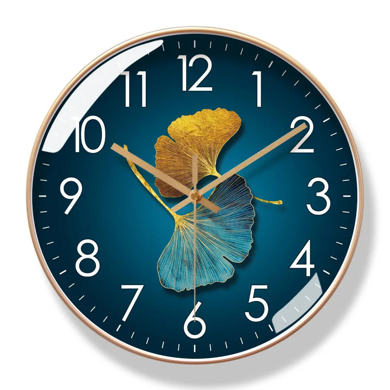 Wall Clock Floral Design Silent Movement Battery Operated