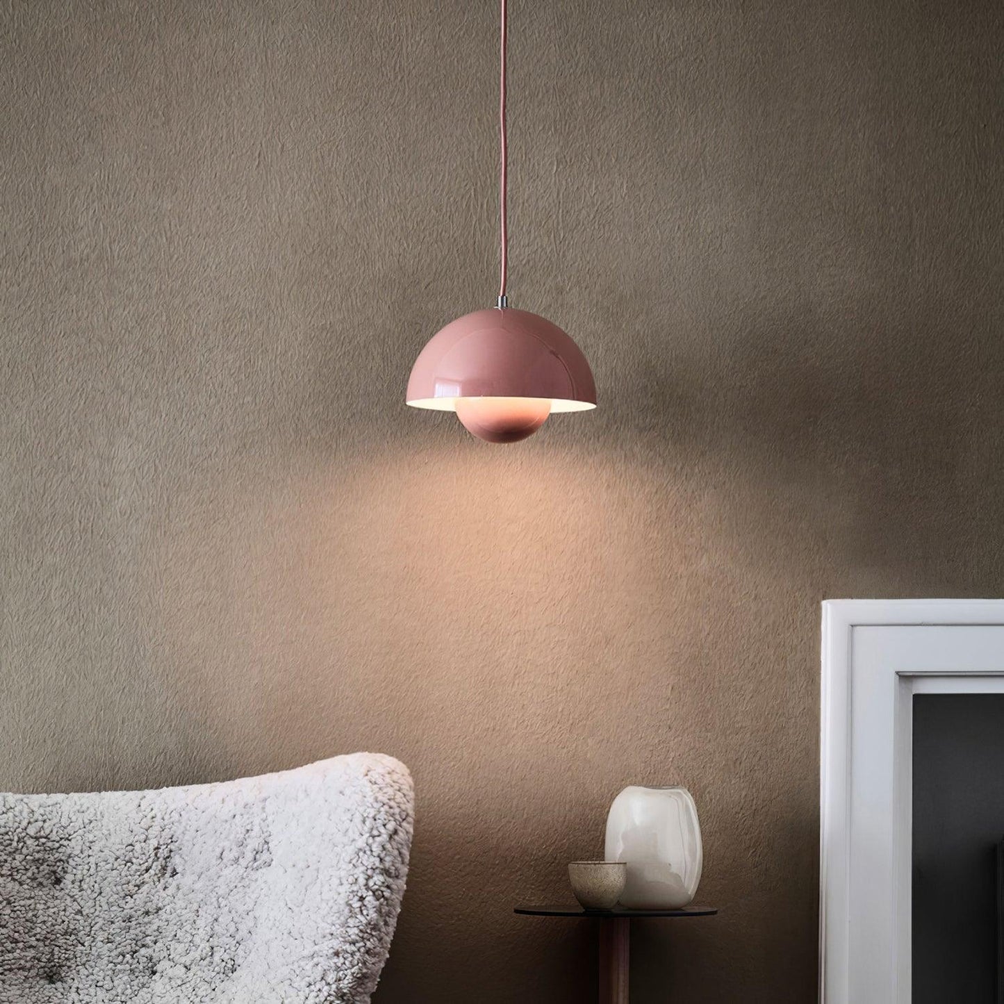 Dome Shade Pendant Light With Floating Globe Diffuser