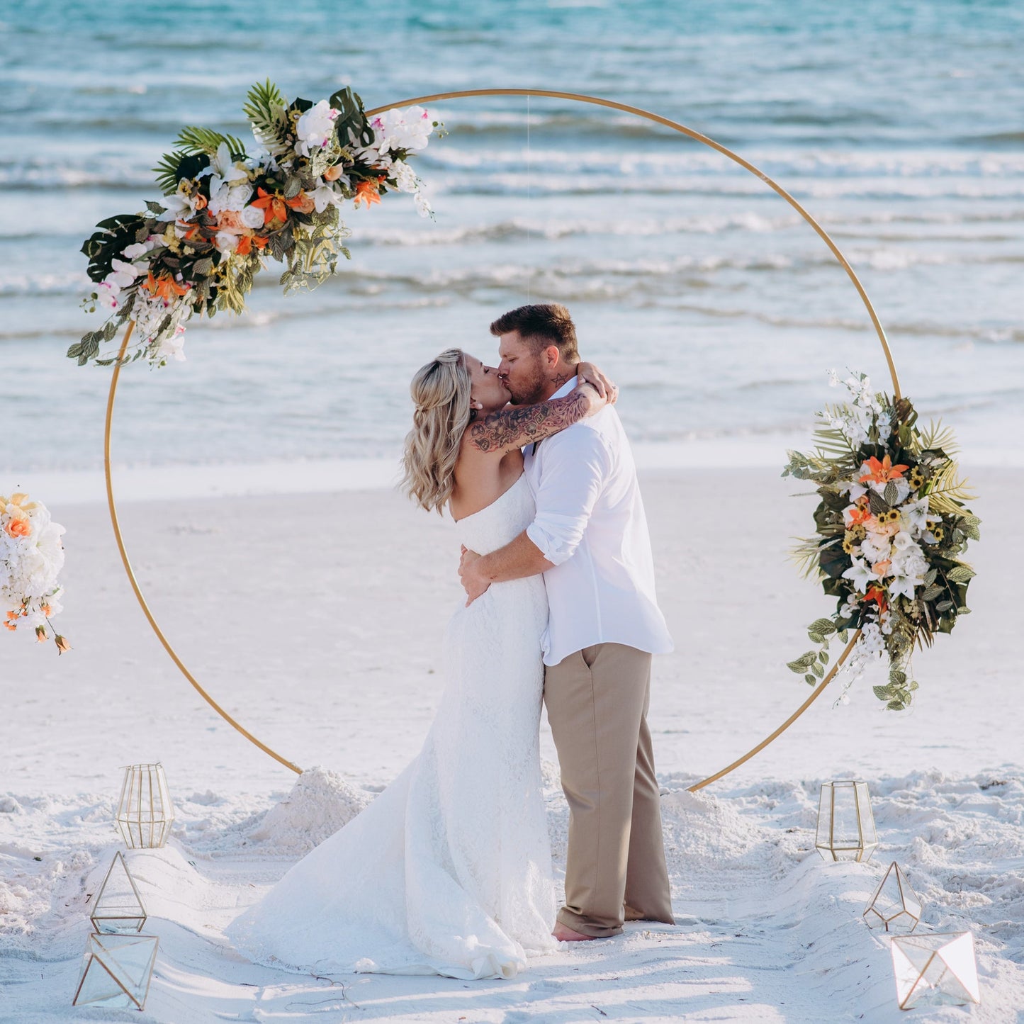 Gold Metal Circle Wedding Arbor