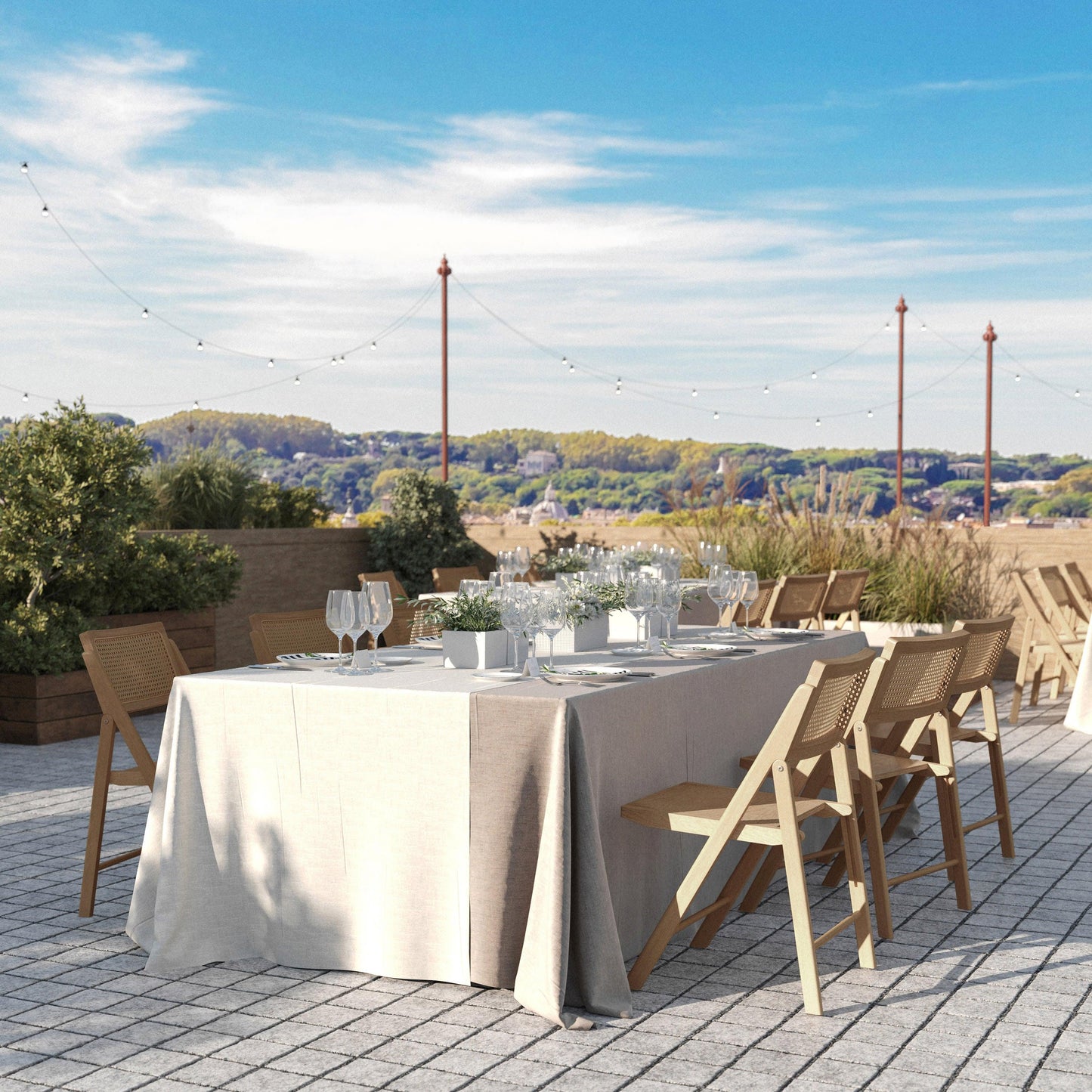 Galene Set of 2 Cane Rattan Folding Chairs with Solid Wood Frame and Seat and Ventilated Back, Perfect for Events or Additional Seating