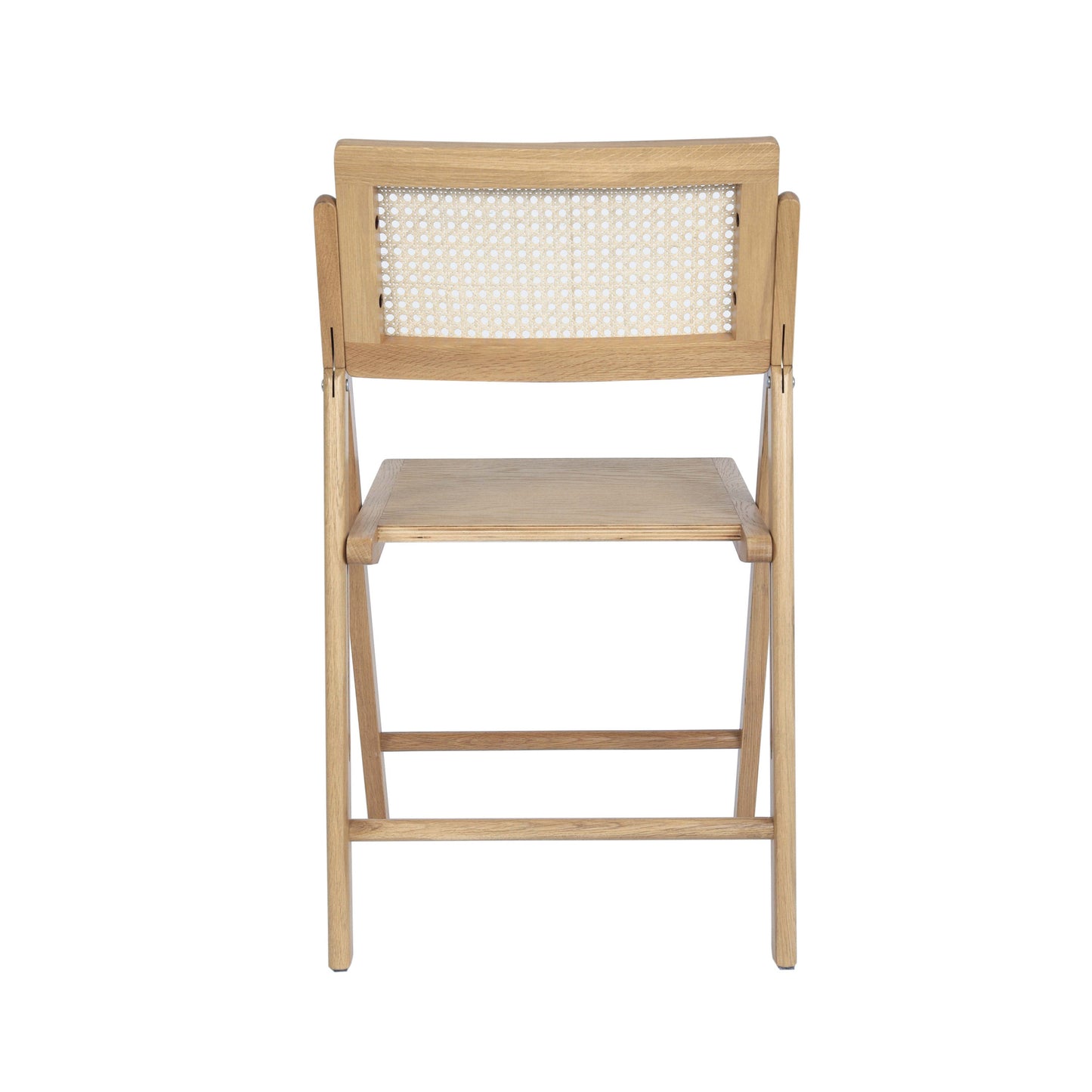 Galene Set of 2 Cane Rattan Folding Chairs with Solid Wood Frame and Seat and Ventilated Back, Perfect for Events or Additional Seating