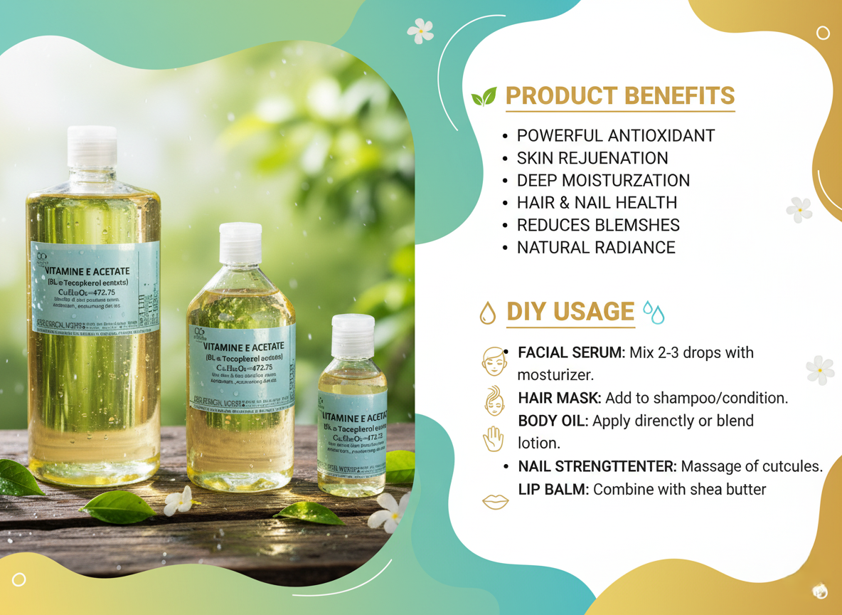 Vitamin E Acetate Liquid 98% (Alpha Tocopheryl Acetate)