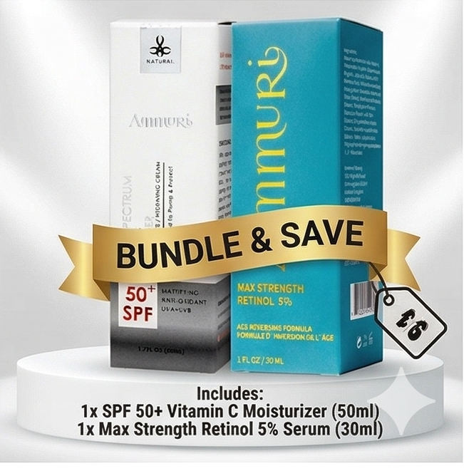 Ammuri Retinol 5% Max Serum SPF 50 Cream Set Anti Ageing Night Day Skincare Routine