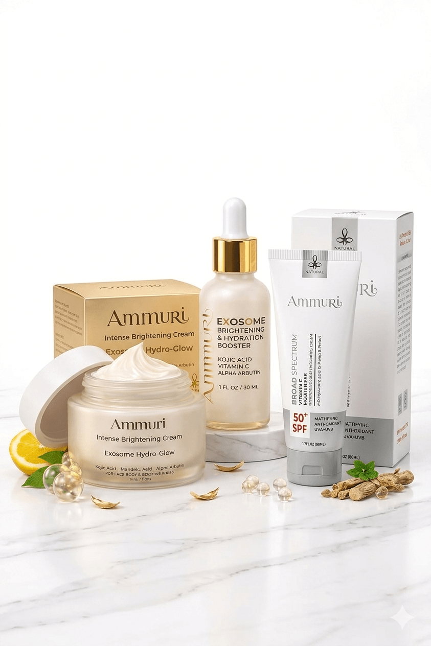 Ammuri Ultimate 3-Step Brightening System – Dark Spot Corrector Bundle with Exosome Technology