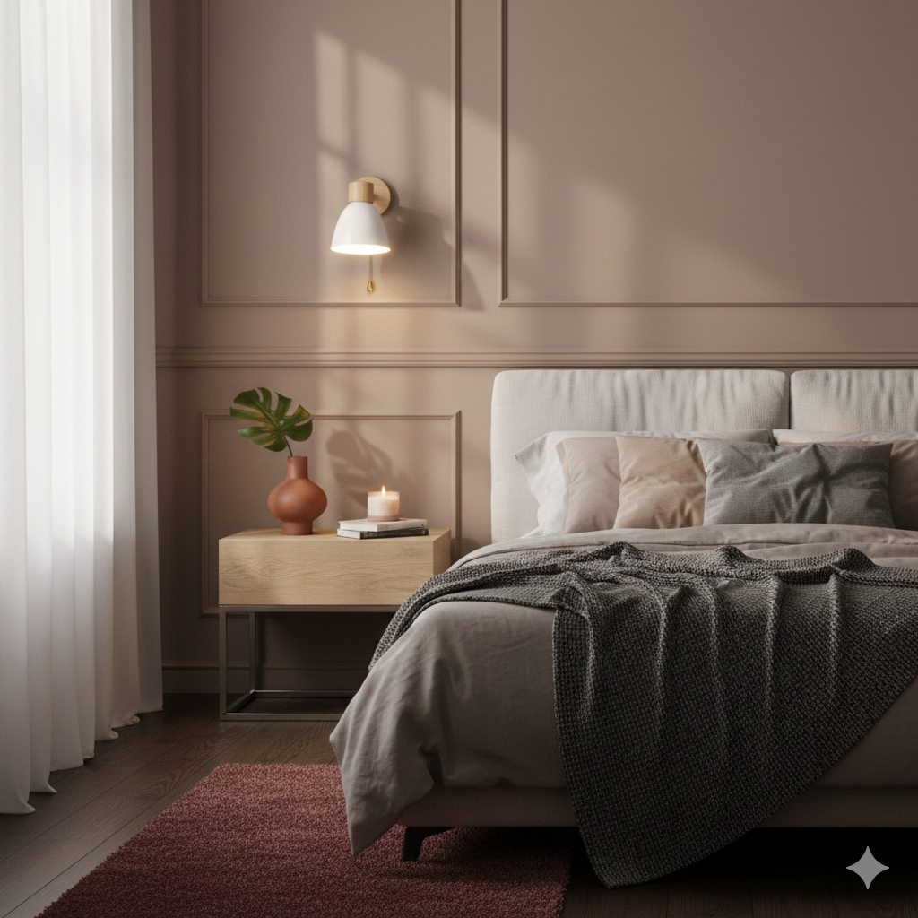 Minimalist Wooden Cone Wall Sconce LED Light With Conical Shade