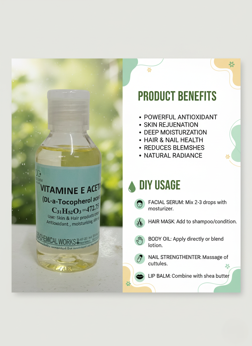 Vitamin E Acetate Liquid 98% (Alpha Tocopheryl Acetate)