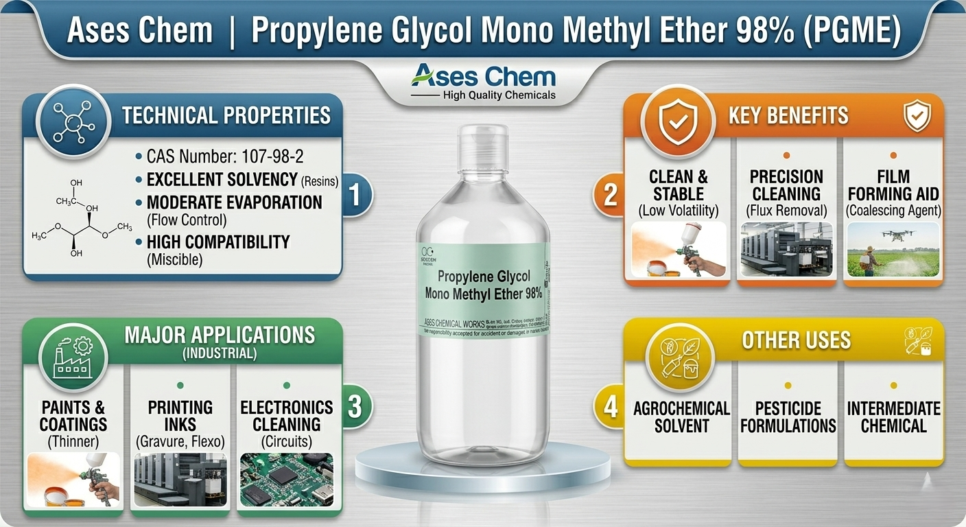 Propylene Glycol Mono Methyl Ether 98%