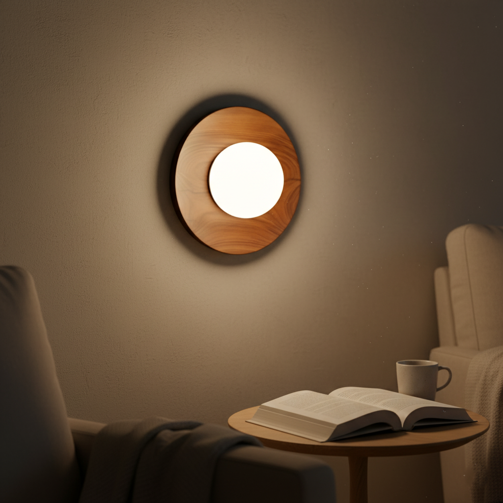 Nordic Natural Wood Wall Light LED Light With Globe Shade