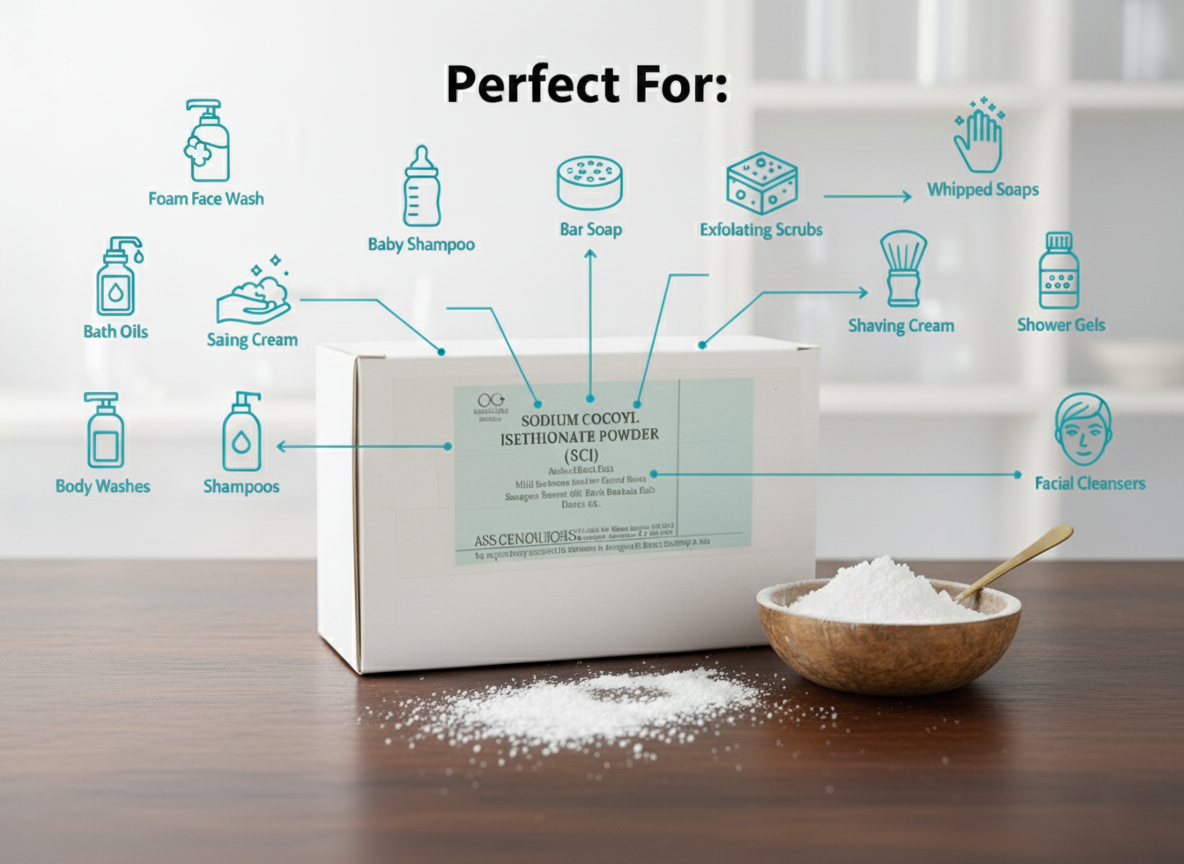 Sodium Cocoyl Isethionate/SCI Powder 85%(Sulfate free surfactant)