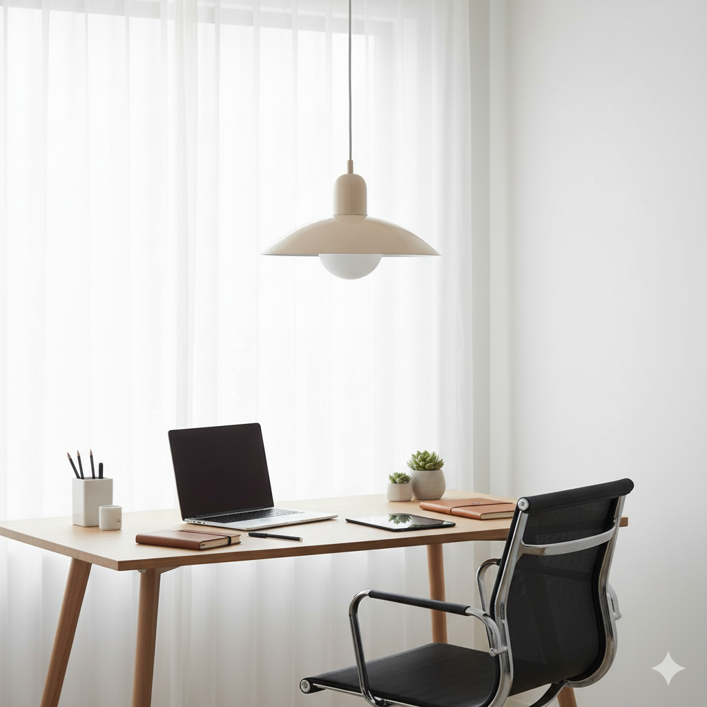 Bauhaus Minimalist Wrought Iron Pendant Light With Dome Shade