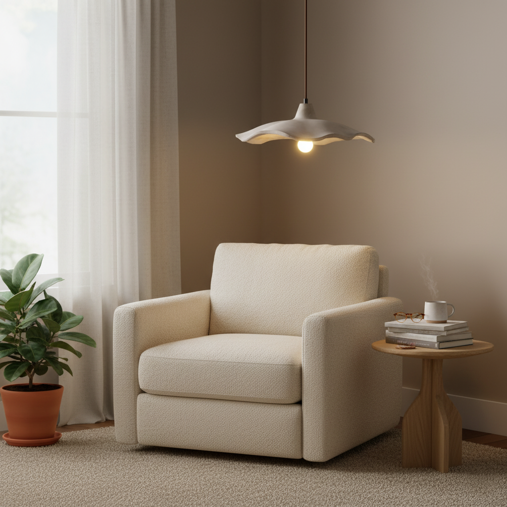 Wabi-Sabi Flower Shaped Cement Pendant Light With Adjustable Cord