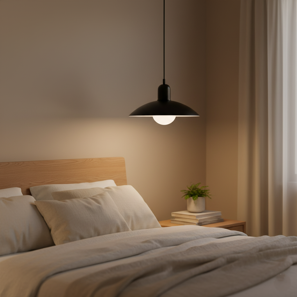 Bauhaus Minimalist Wrought Iron Pendant Light With Dome Shade
