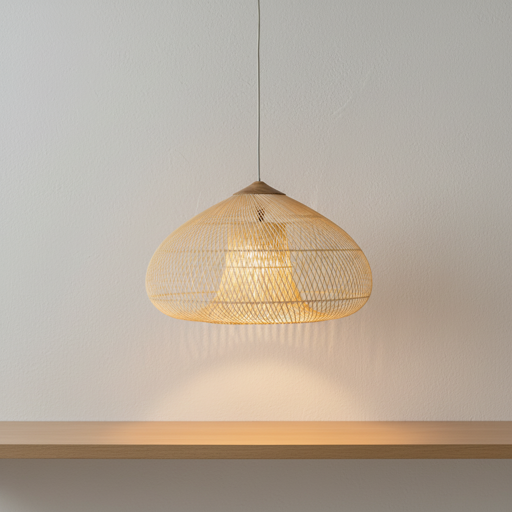 Handmade Rattan Pendant Lights With Woven Dome Shade