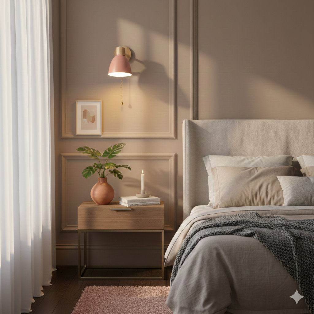 Minimalist Wooden Cone Wall Sconce LED Light With Conical Shade