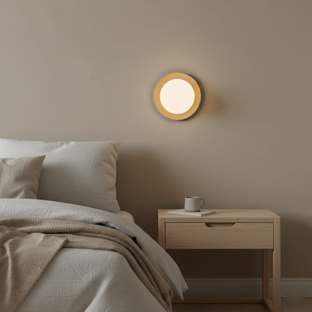 Nordic Natural Wood Wall Light LED Light With Globe Shade