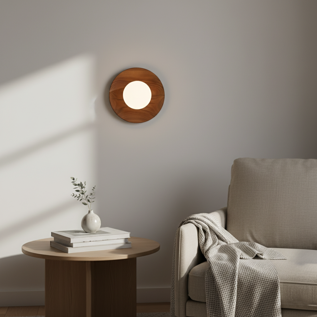 Nordic Natural Wood Wall Light LED Light With Globe Shade