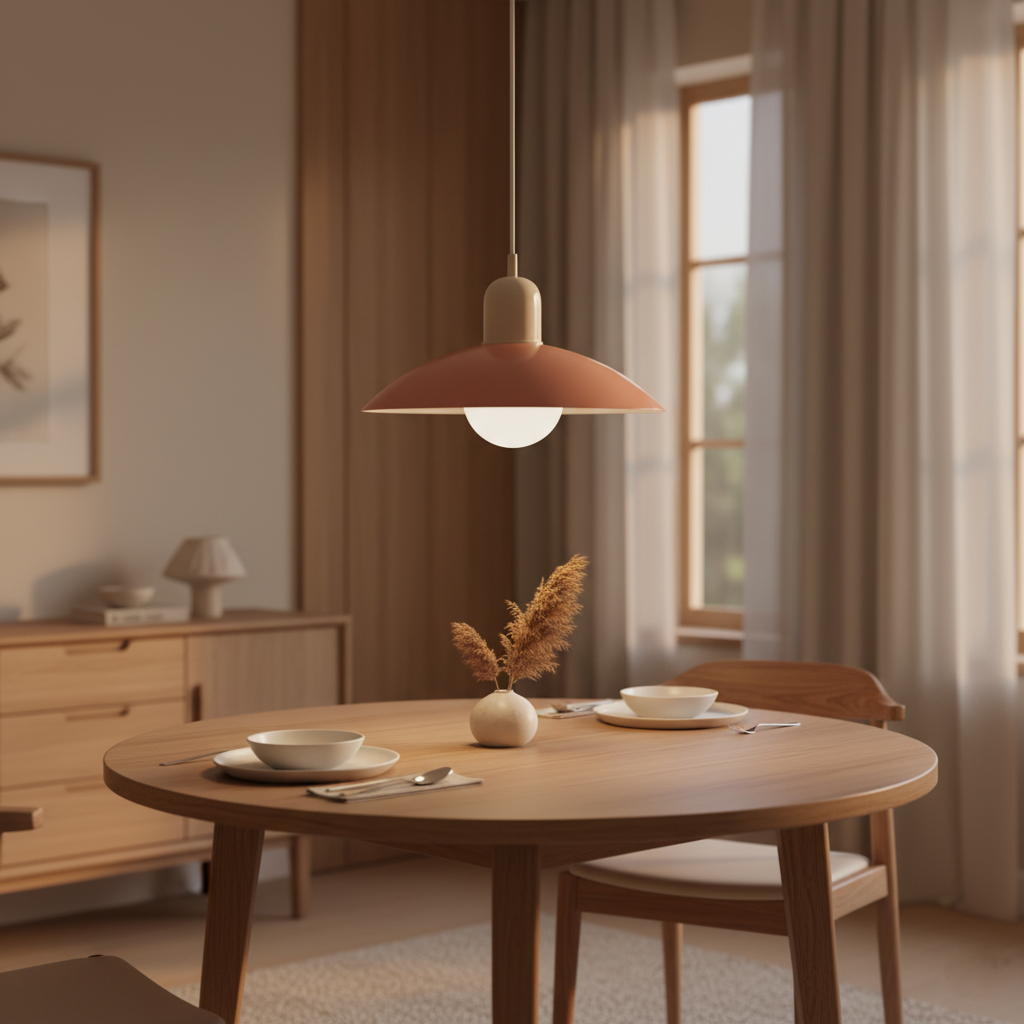 Bauhaus Minimalist Wrought Iron Pendant Light With Dome Shade