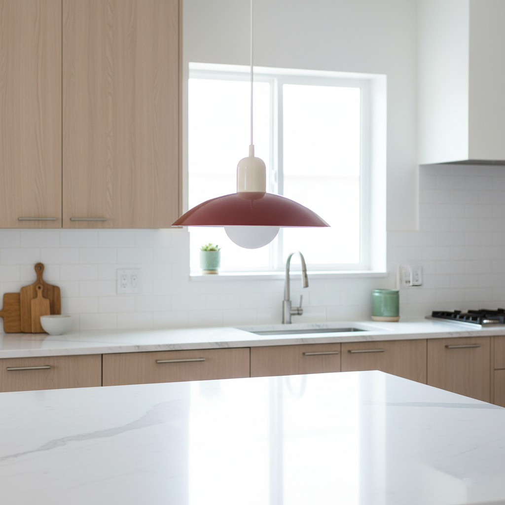 Bauhaus Minimalist Wrought Iron Pendant Light With Dome Shade
