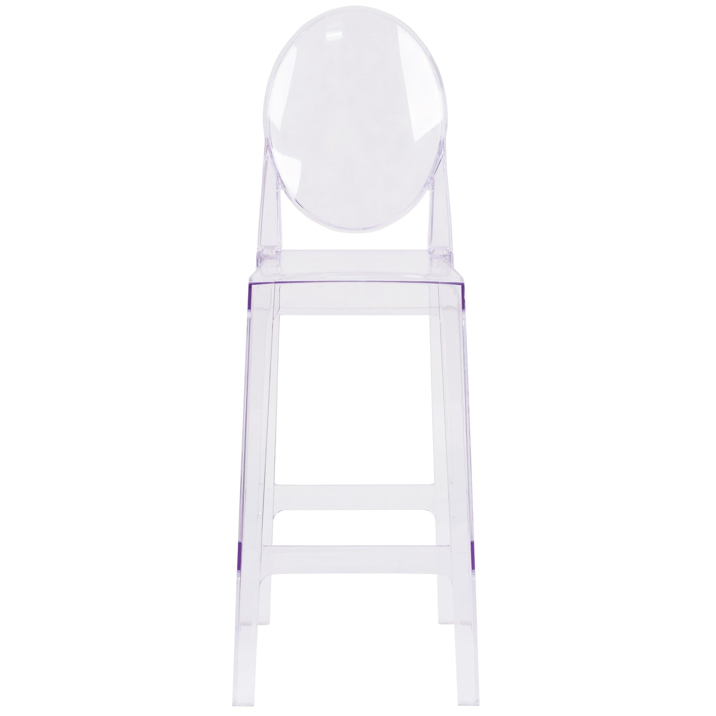 Ghost Barstool in Transparent Crystal with Oval Back