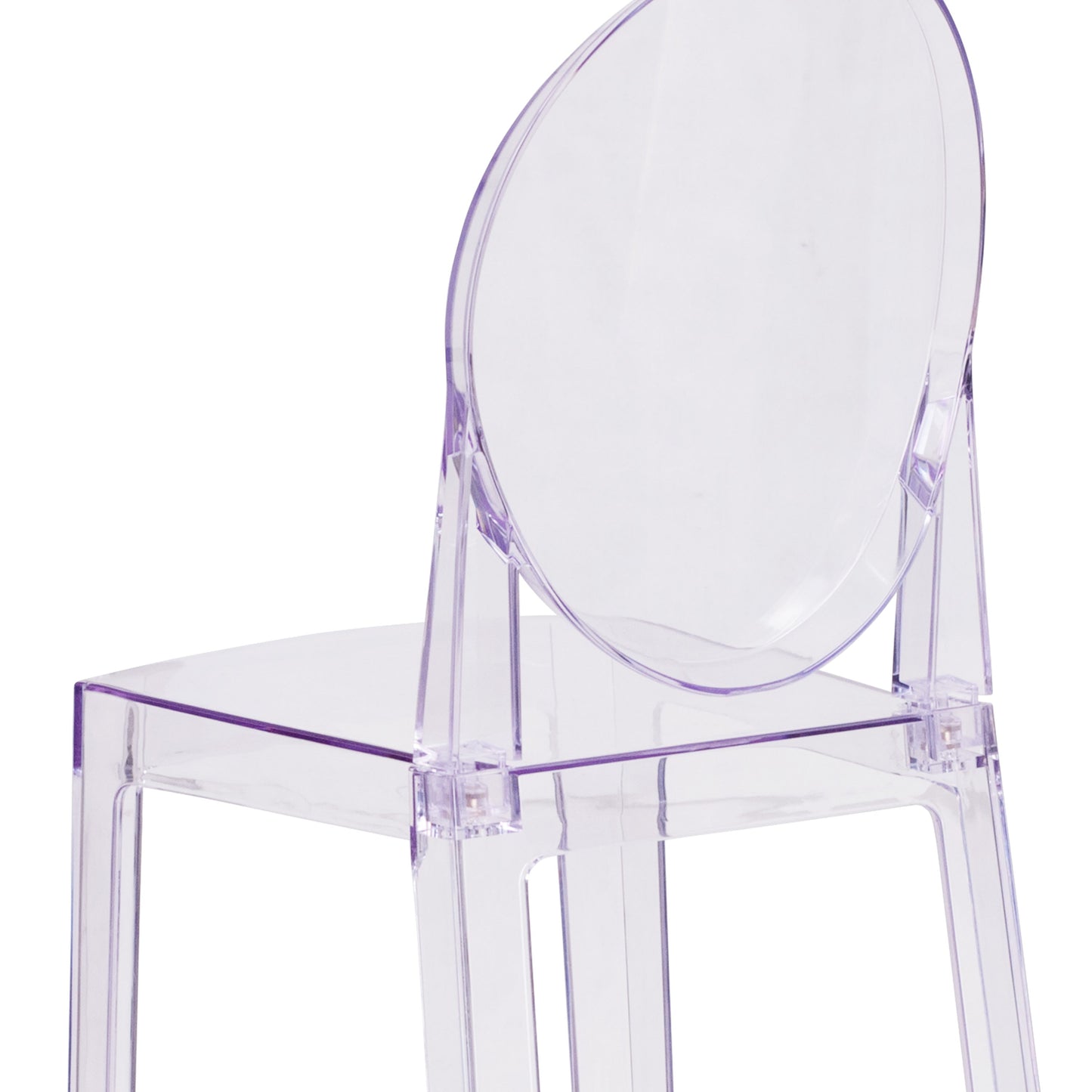 Ghost Barstool in Transparent Crystal with Oval Back