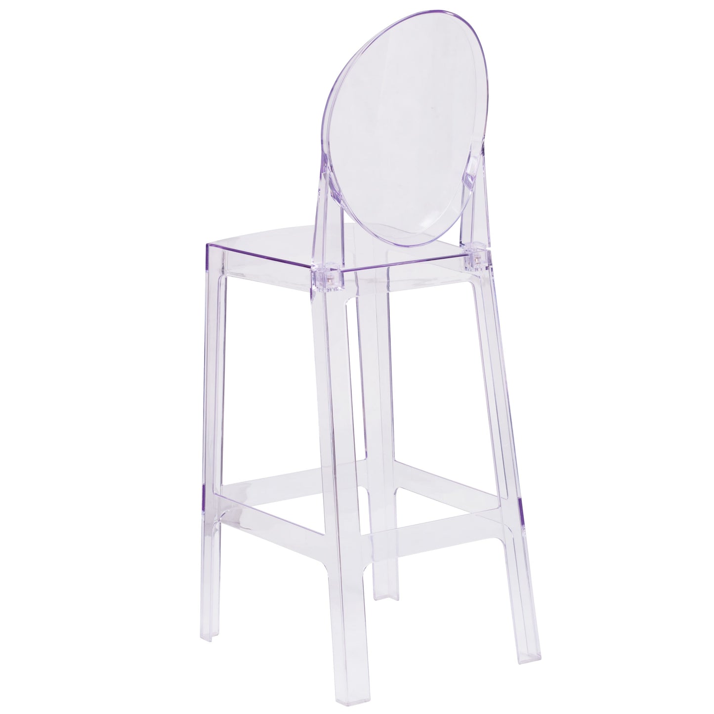 Ghost Barstool in Transparent Crystal with Oval Back