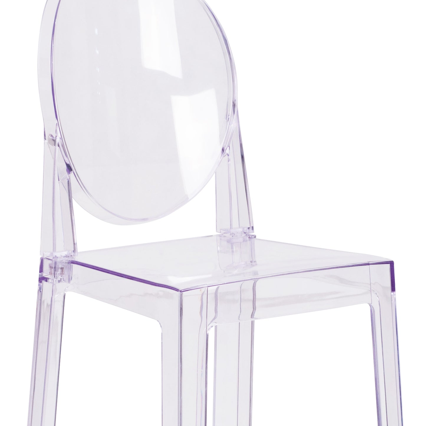 Ghost Barstool in Transparent Crystal with Oval Back