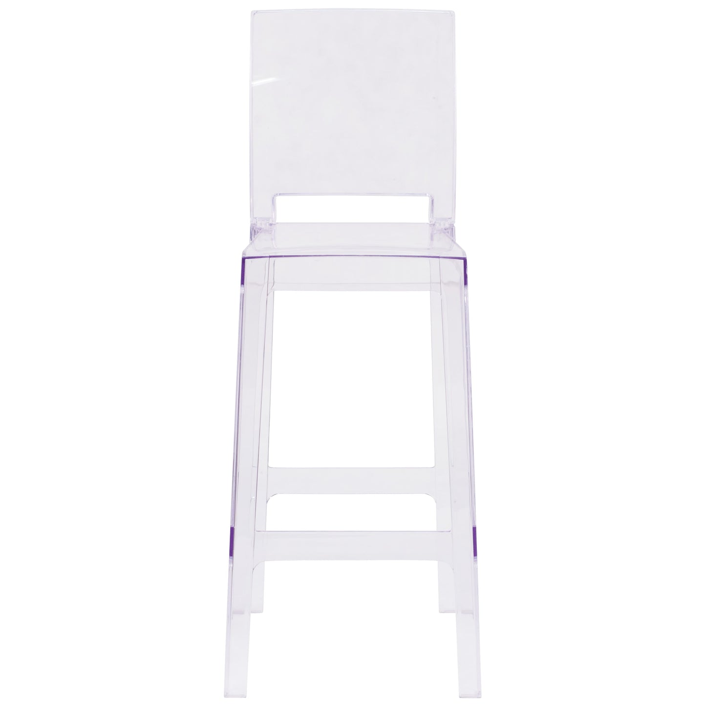 Ghost Barstool in Transparent Crystal with Square Back