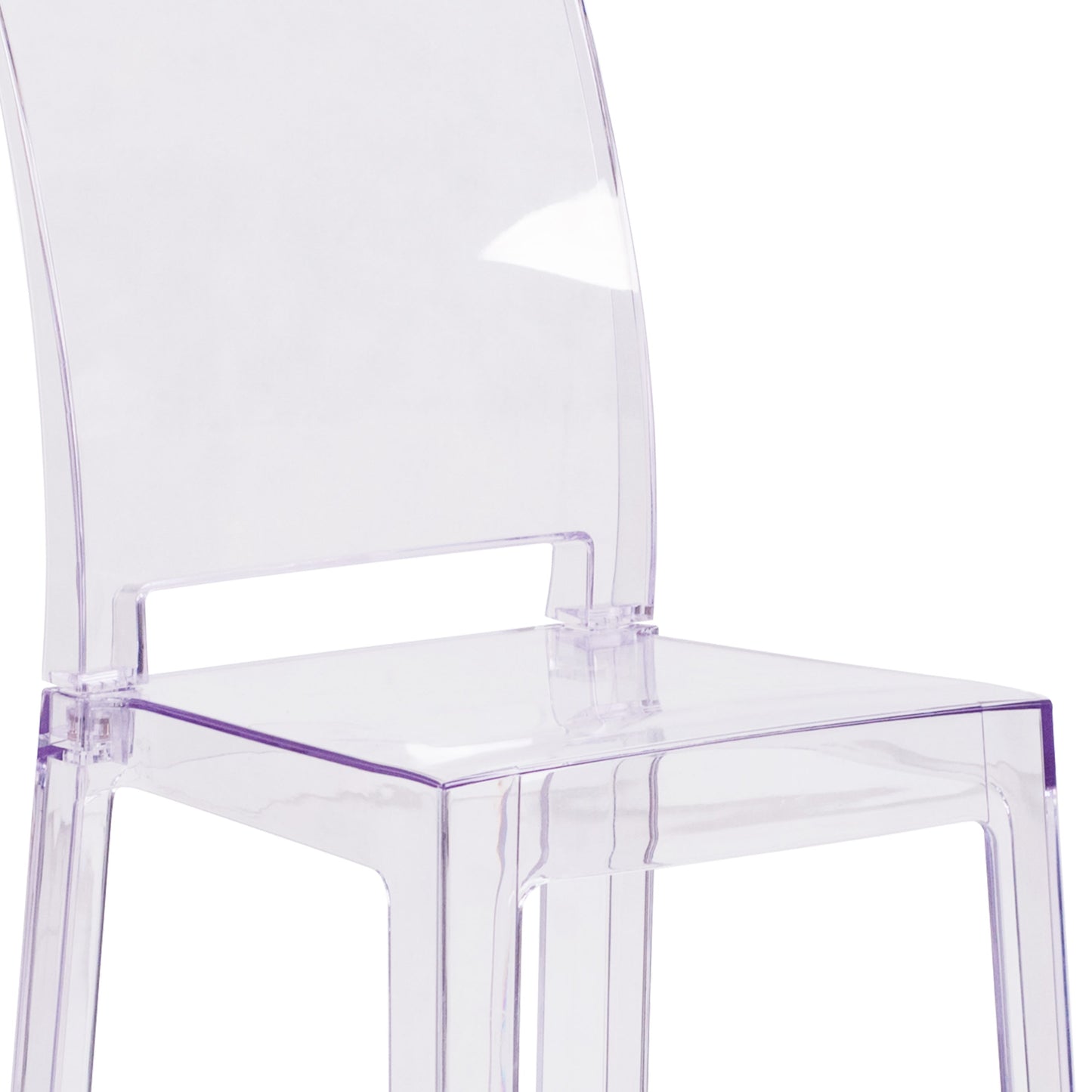 Ghost Barstool in Transparent Crystal with Square Back
