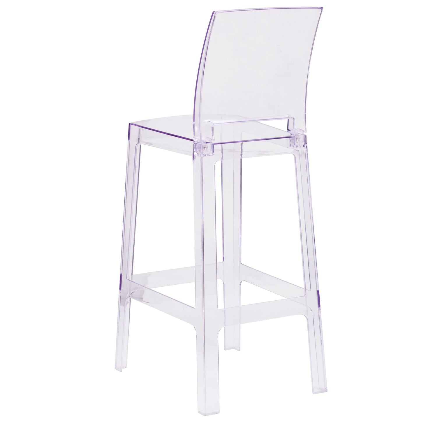 Ghost Barstool in Transparent Crystal with Square Back