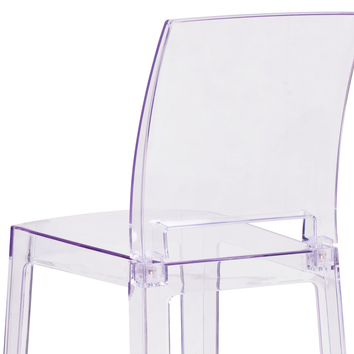 Ghost Barstool in Transparent Crystal with Square Back