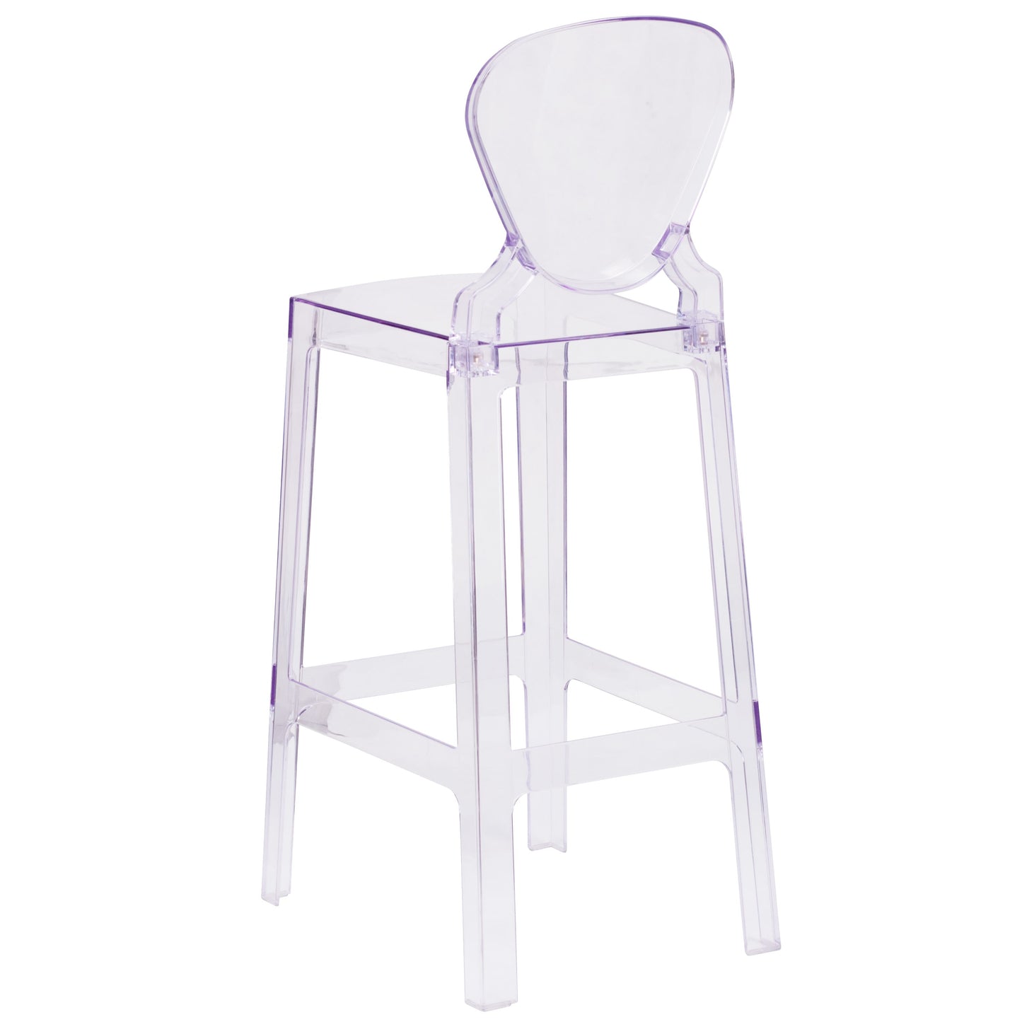 Ghost Barstool in Transparent Crystal with Tear Back