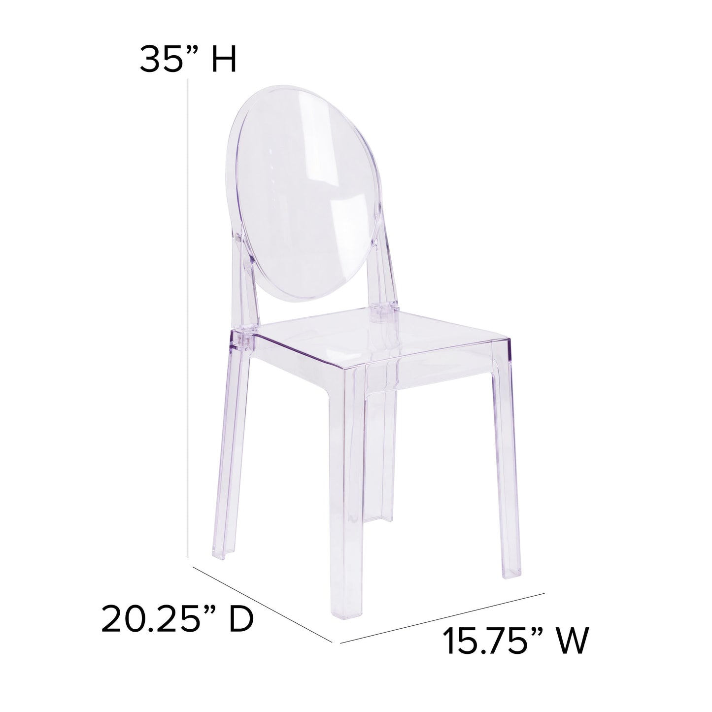 Ghost Chair with Oval Back