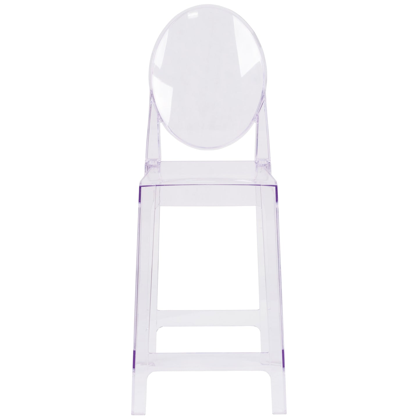 Ghost Counter Stool in Transparent Crystal with Oval Back