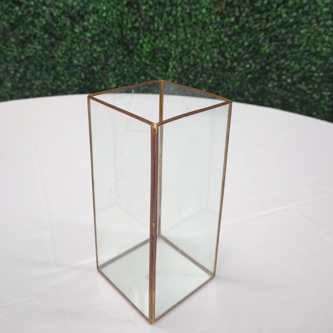 Gold Frame Square Glass Lanterns- 3 sizes