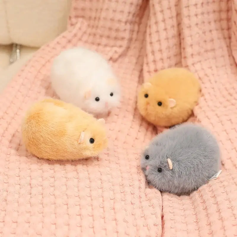 Cute Golden Hamster Plush Pillow Toy - Soft Stuffed Animal Doll Keychain for Kids, 13/35CM Fun Gift