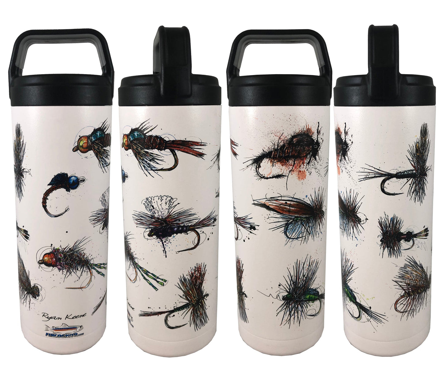 Bunch of Flies Hot/Cold Beverage Bottle-20 Oz., White