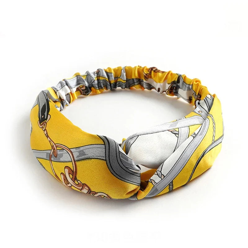 vintage cross turban headband summer print