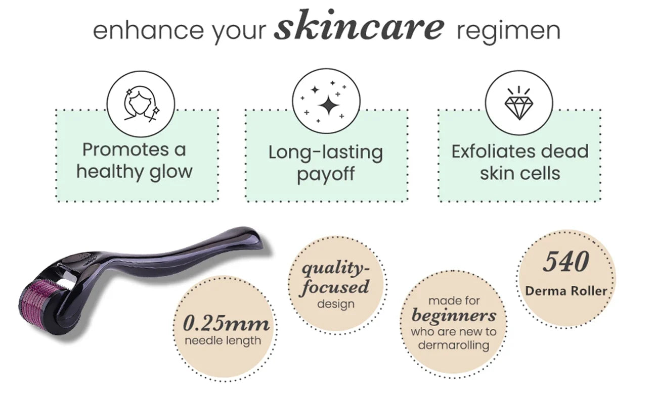 Healthy Care 540 Derma Roller needle Instrument for Face 0.2mm\0.25mm\0.3mm - Titanium Needles Skin Care Tools