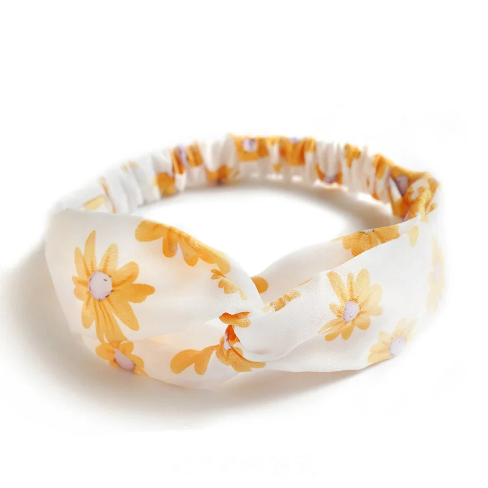 vintage cross turban headband summer print