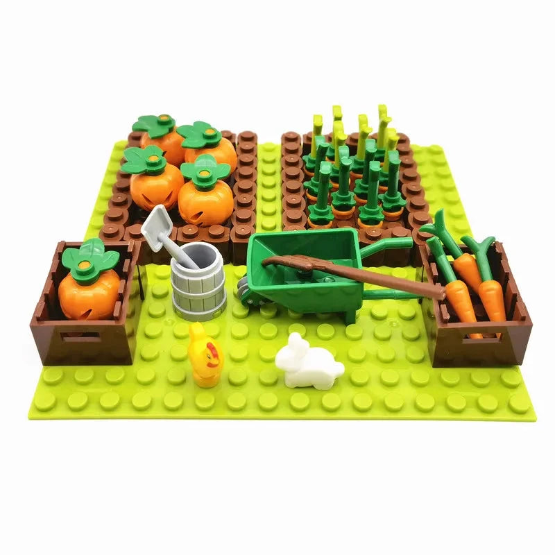 Creative City Farm Building Blocks Set with Animals: Pigpen, Doghouse, Henhouse Toys for Kids