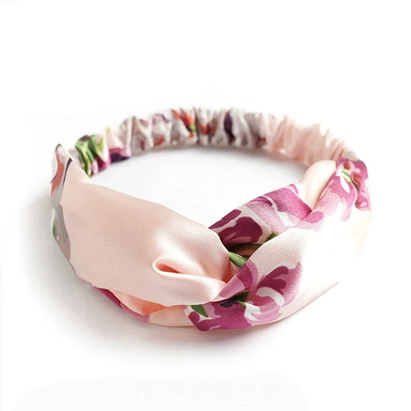 vintage cross turban headband summer print