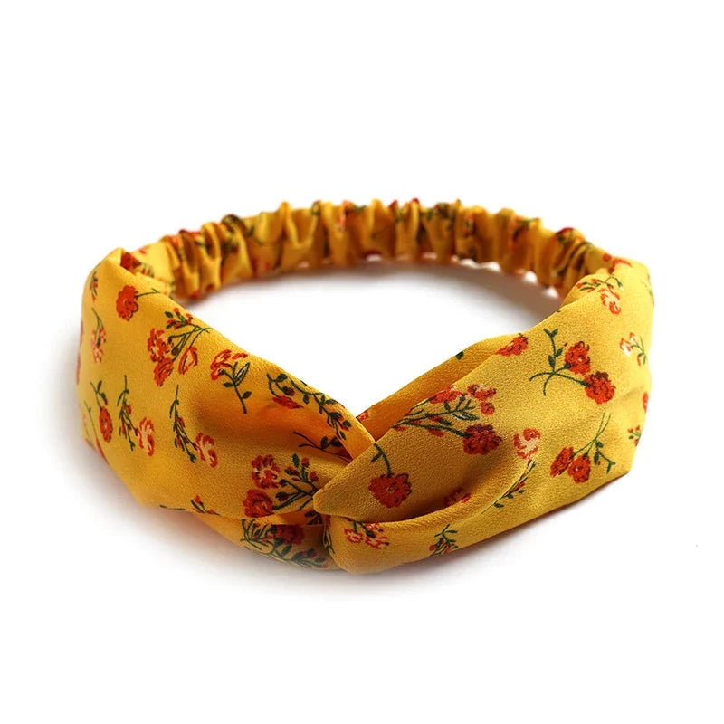 vintage cross turban headband summer print