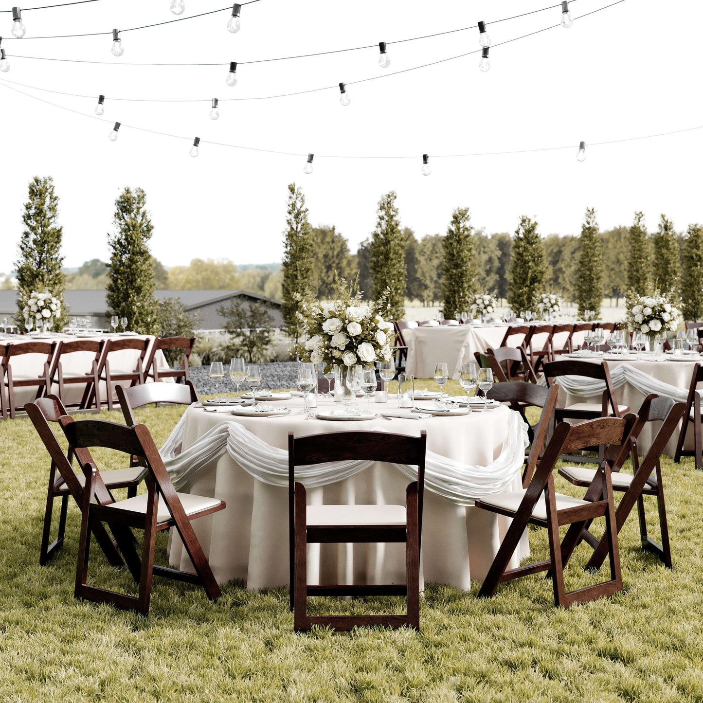 HERCULES Commercial Indoor/Outdoor Lightweight Wood Look Resin Folding Event Chair