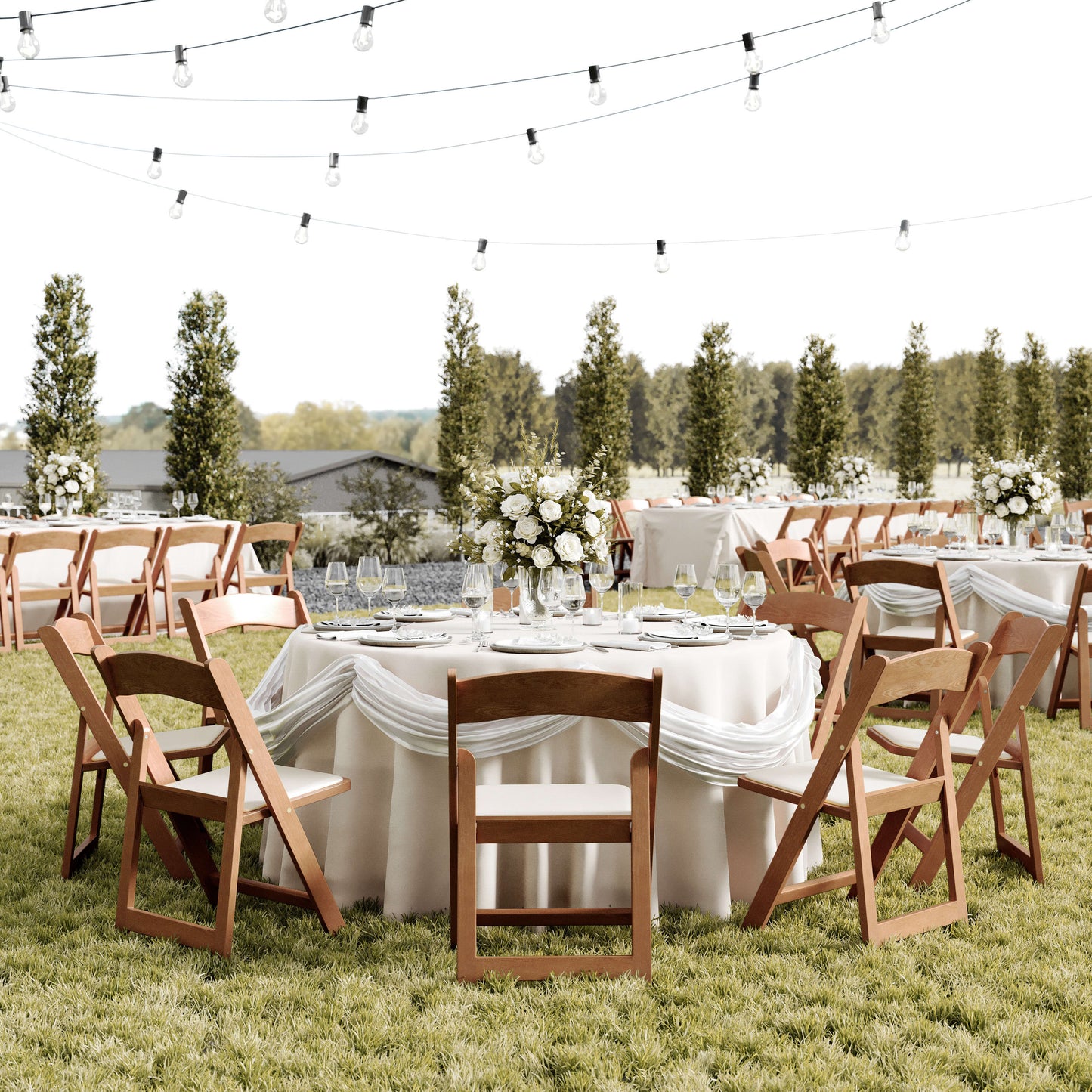 HERCULES Commercial Indoor/Outdoor Lightweight Wood Look Resin Folding Event Chair