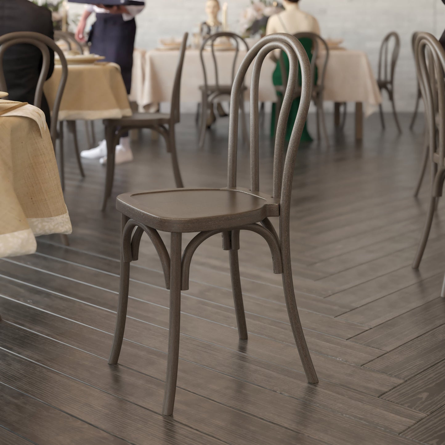 HERCULES Commercial Indoor/Outdoor Wood Look Resin Thonet Style Chair