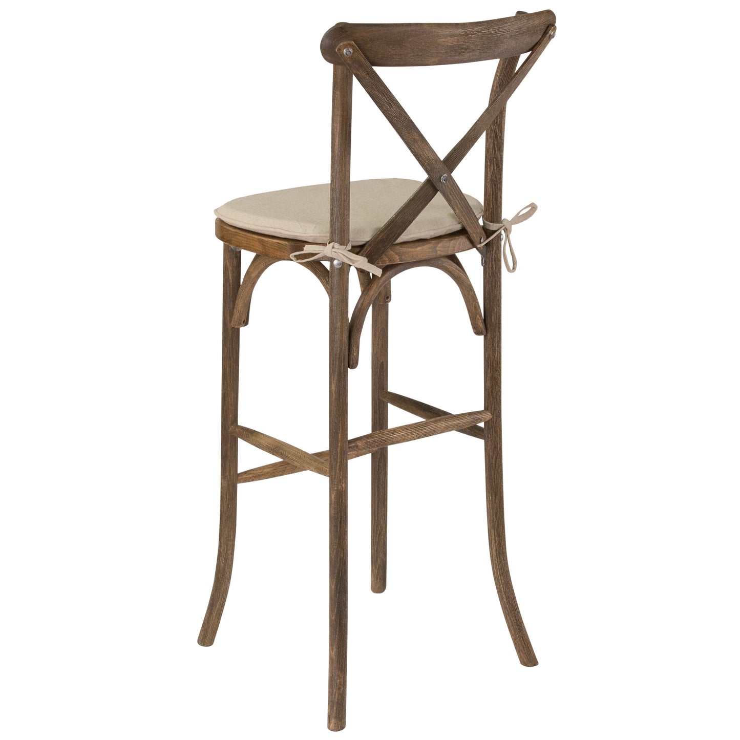 HERCULES Series Wood Cross Back Barstool with Cushion
