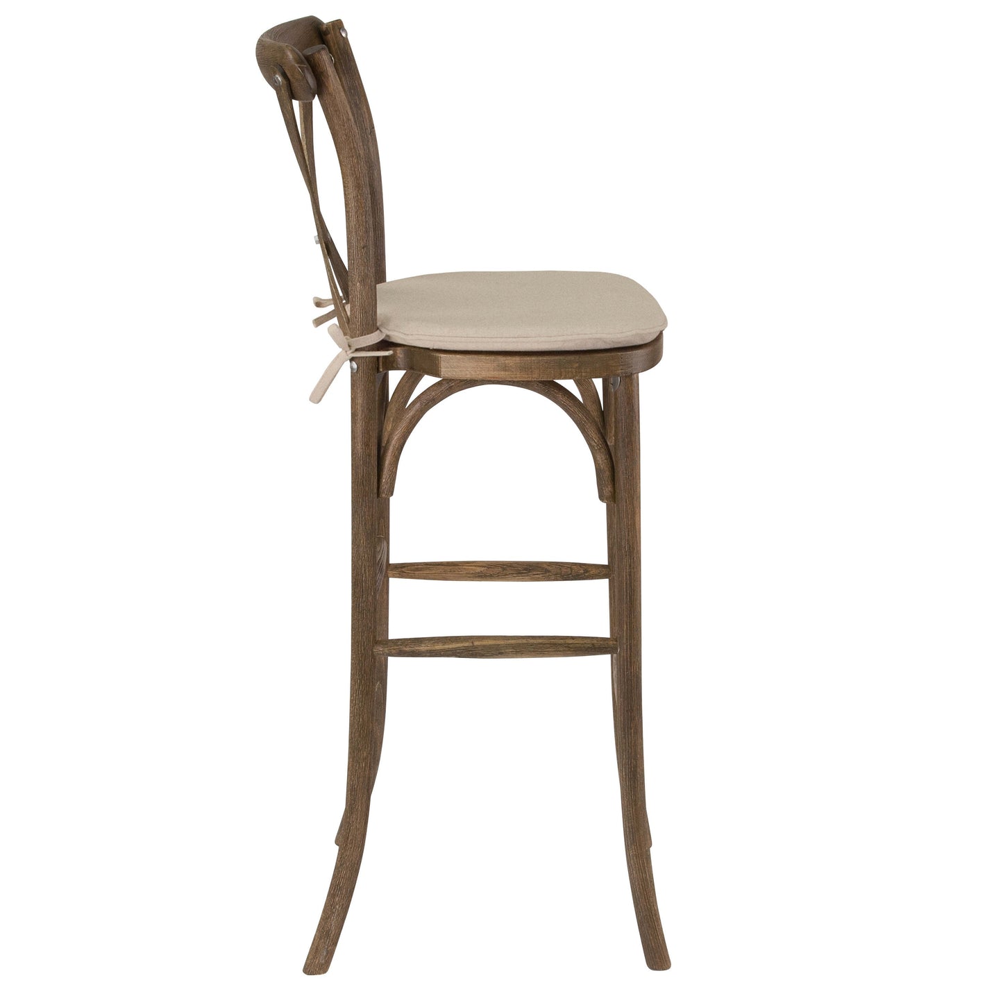HERCULES Series Wood Cross Back Barstool with Cushion