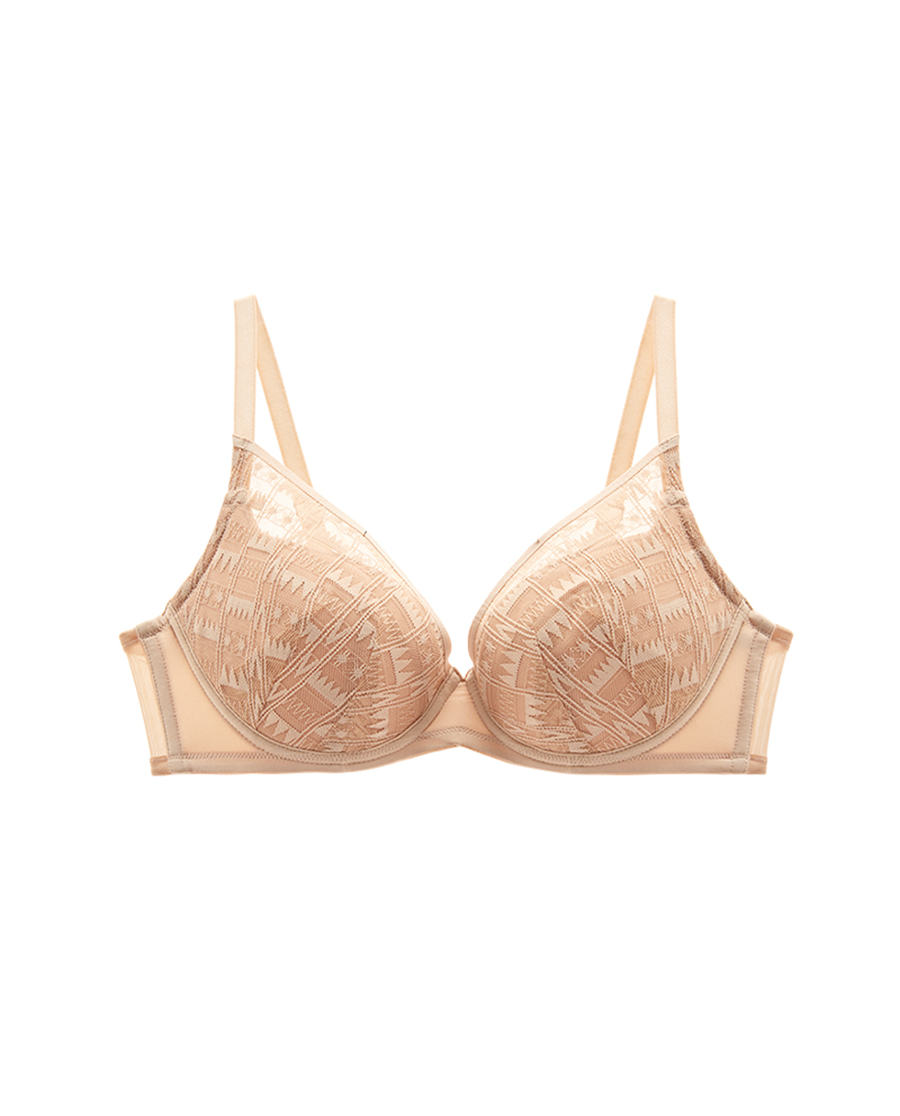 HUXI Lace Deep V Bra + Aimer NYC Triangle Bra